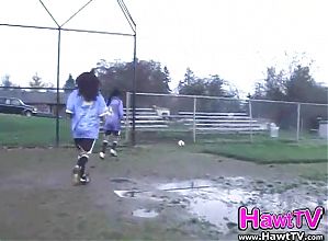 Soccer sluts flashing the coach